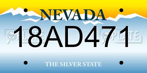 18AD471 Nevada License Plate