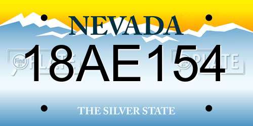 18AE154 Nevada License Plate