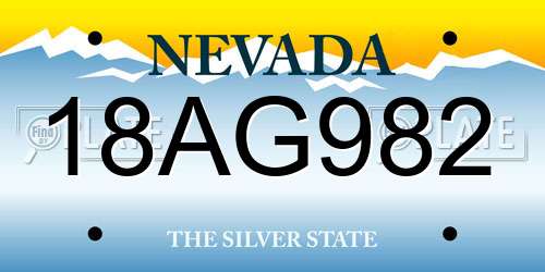 18AG982 Nevada License Plate