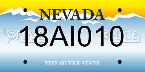 18AI010 Nevada License Plate
