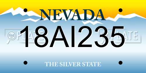 18AI235 Nevada License Plate