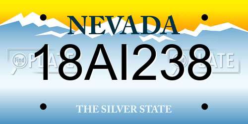 18AI238 Nevada License Plate