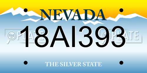 18AI393 Nevada License Plate