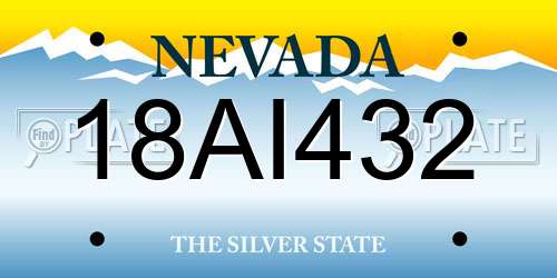 18AI432 Nevada License Plate