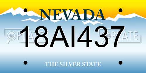 18AI437 Nevada License Plate