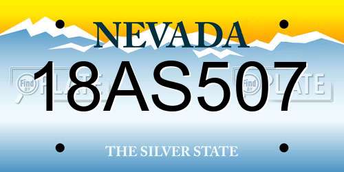 18AS507 Nevada License Plate