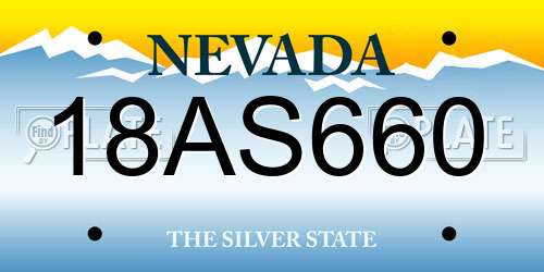 18AS660 Nevada License Plate