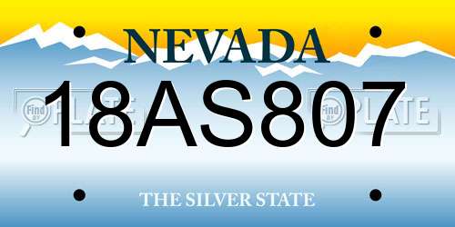 18AS807 Nevada License Plate