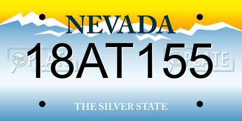 18AT155 Nevada License Plate