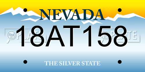 18AT158 Nevada License Plate