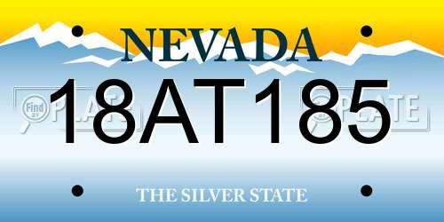 18AT185 Nevada License Plate