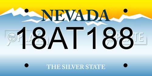 18AT188 Nevada License Plate