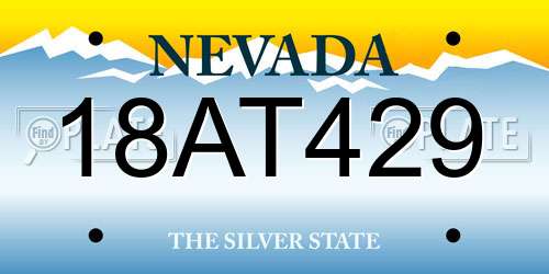 18AT429 Nevada License Plate