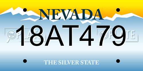 18AT479 Nevada License Plate