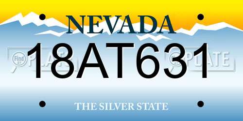 18AT631 Nevada License Plate