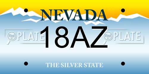 18AZ Nevada License Plate