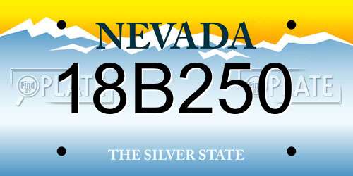 18B250 Nevada License Plate