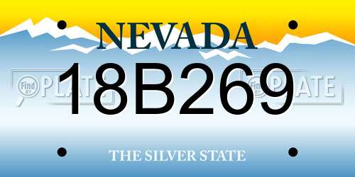 18B269 Nevada License Plate