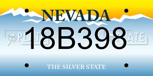 18B398 Nevada License Plate