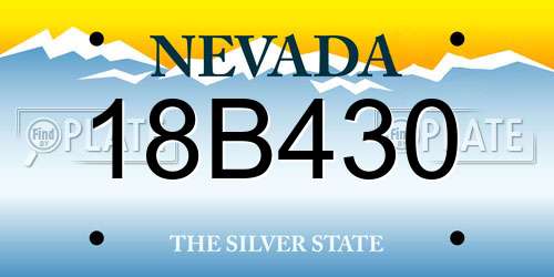 18B430 Nevada License Plate