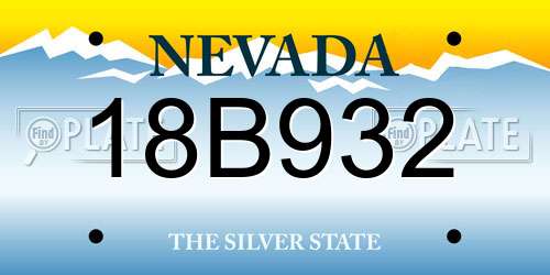 18B932 Nevada License Plate