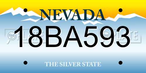18BA593 Nevada License Plate