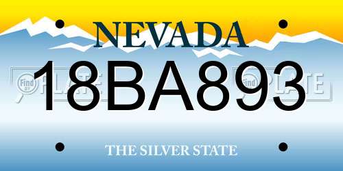 18BA893 Nevada License Plate