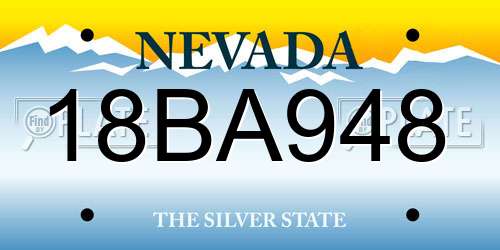 18BA948 Nevada License Plate