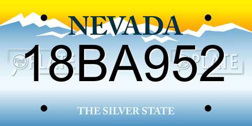 18BA952 Nevada License Plate