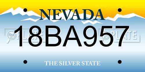18BA957 Nevada License Plate