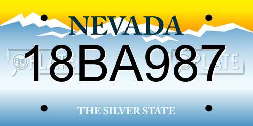 18BA987 Nevada License Plate