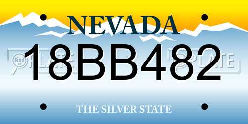 18BB482 Nevada License Plate