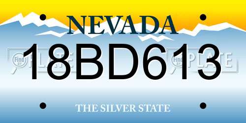 18BD613 Nevada License Plate
