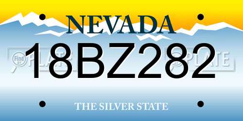 18BZ282 Nevada License Plate