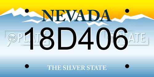 18D406 Nevada License Plate