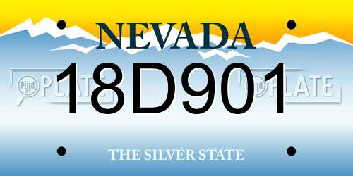 18D901 Nevada License Plate