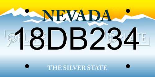 18DB234 Nevada License Plate