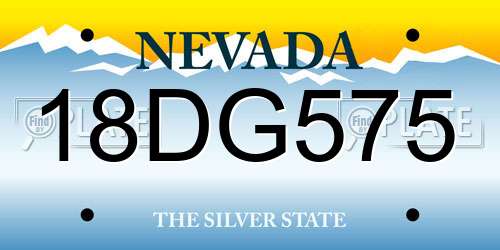 18DG575 Nevada License Plate