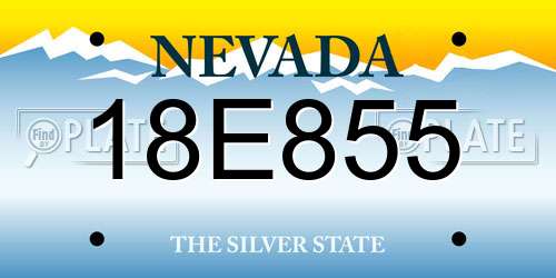 18E855 Nevada License Plate