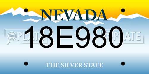 18E980 Nevada License Plate