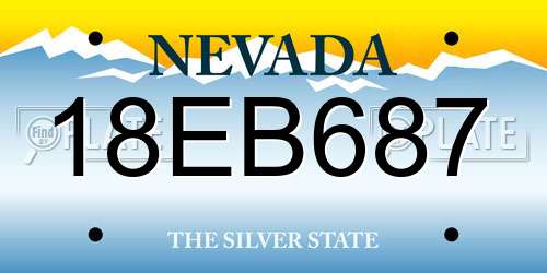 18EB687 Nevada License Plate