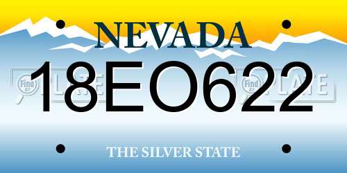 18EO622 Nevada License Plate