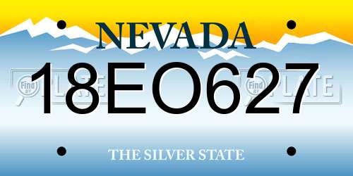 18EO627 Nevada License Plate