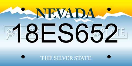 18ES652 Nevada License Plate
