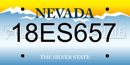 18ES657 Nevada License Plate