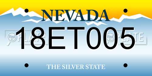 18ET005 Nevada License Plate