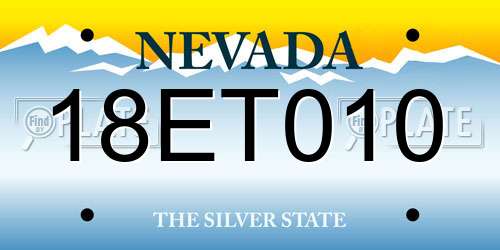 18ET010 Nevada License Plate