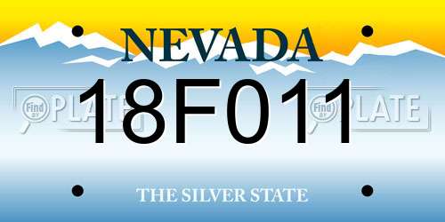 18F011 Nevada License Plate