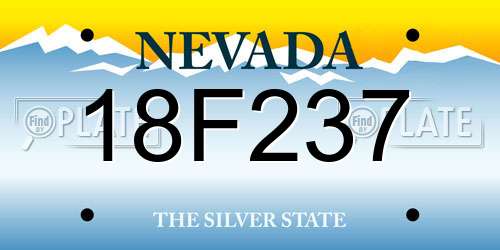 18F237 Nevada License Plate