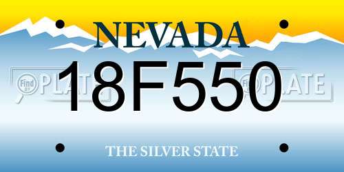 18F550 Nevada License Plate